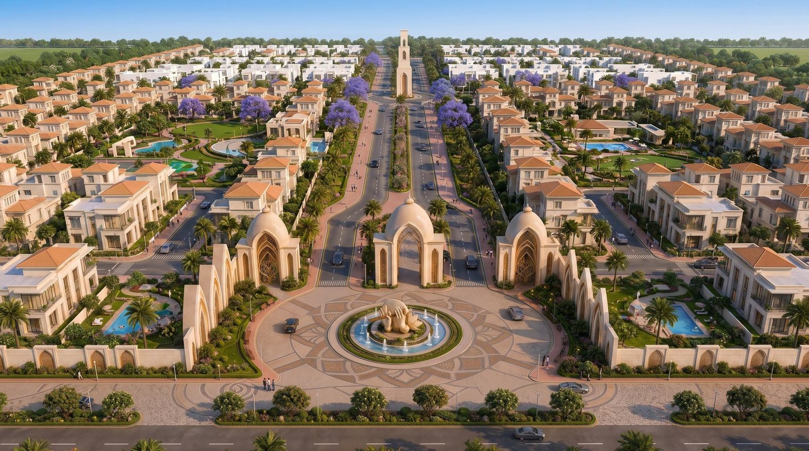 Aerial view of the upcoming KB Realty plotted township on Raal Road, Vrindavan